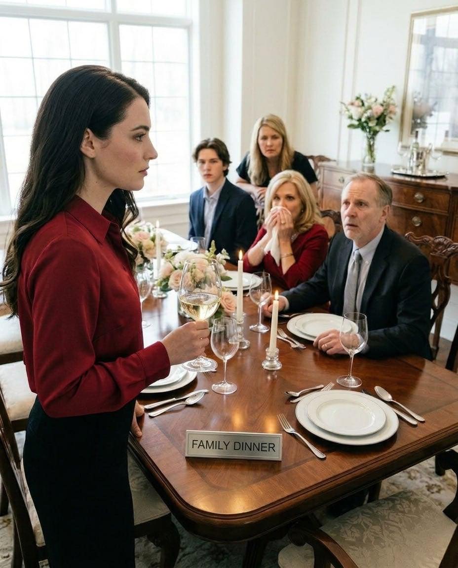Moeder lachte en zei: “Jij hoort niet bij deze familie.” Ik hief mijn glas en antwoordde: “Prima. Vraag dan niet om geld.” Haar gezicht betrok. Vader keek verbijsterd.