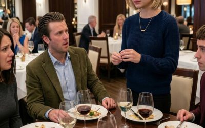 Ik kwam laat aan bij het restaurant voor het diner met onze vrienden en liep naar onze tafel zonder dat mijn verloofde me opmerkte. Hij zei: “Ik wil niet meer met haar trouwen. Ze is veel te zielig voor me.” Iedereen lachte toen ik de ring afdeed. Maar de lach verdween… toen ik één detail onthulde.