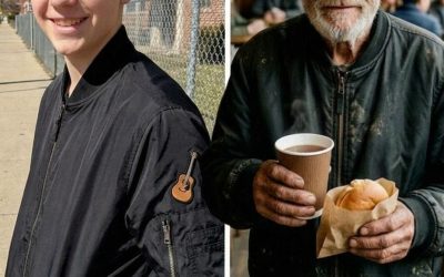 Bijna een jaar nadat mijn tienerzoon was verdwenen, zag ik een dakloze man een café binnenlopen met de jas van mijn zoon aan – de jas die ik zelf had gerepareerd. Toen hij zei dat een jongen hem de jas had gegeven, volgde ik hem naar een verlaten huis. Wat ik daar ontdekte, veranderde alles wat ik dacht te weten over de verdwijning van mijn zoon.