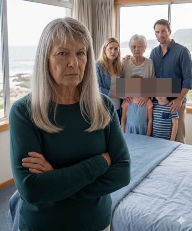 Ik kocht het strandhuis met de erfenis van mijn man, in de hoop eindelijk wat rust te vinden. Toen ging de telefoon. “Mam, we gaan deze zomer allemaal weg… maar jij kunt in de achterkamer blijven,” zei mijn zoon. Ik glimlachte en antwoordde: “Natuurlijk.”