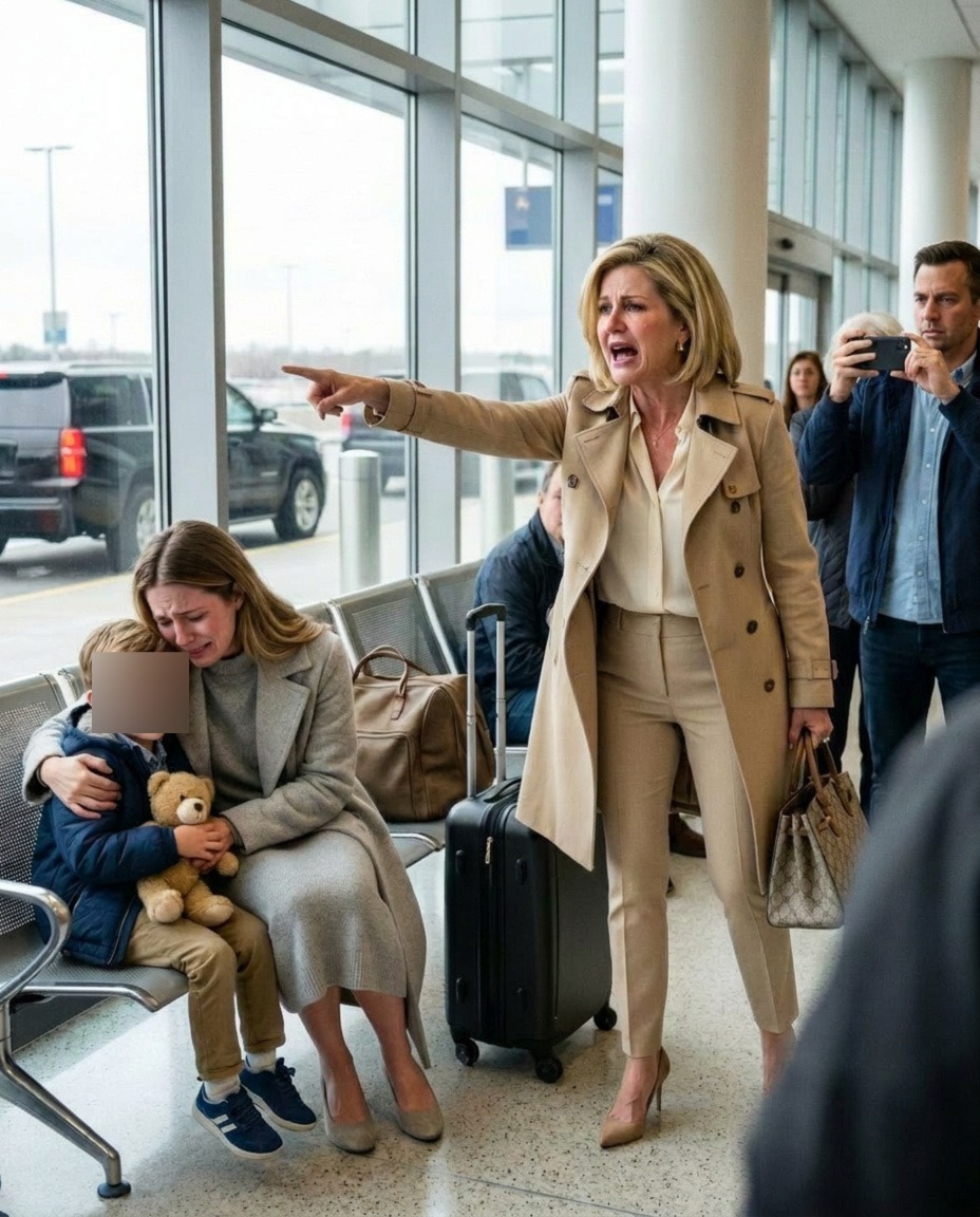 Op het vliegveld trof ik mijn schoondochter aan op een bankje met mijn kleinzoon en hun bagage. Ze zei: “Ze vertelde me dat ik niet bij jullie familie pas.” Ik glimlachte en zei: “Stap maar in de auto.” Het werd tijd dat ze erachter kwam wie er echt aan de macht was…