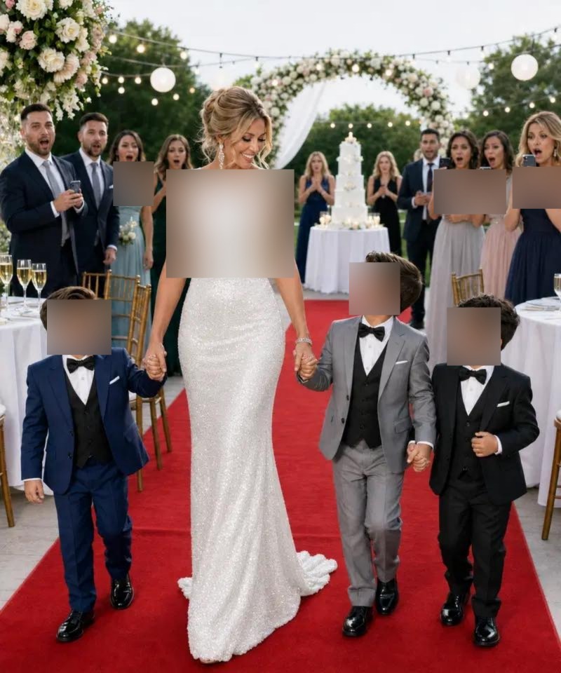 Ik nam mijn vierjarige drieling mee naar de bruiloft van mijn miljonair-ex-man en de reactie van zijn familie was huiveringwekkend.