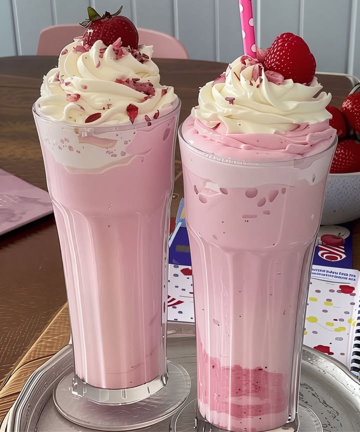Aardbei milkshake met maar 3 ingrediënten binnen 5 minuten klaar en heerlijk romig
