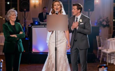 Mijn schoonmoeder probeerde me te vernederen op de bruiloft. Ze gaf me de microfoon, zette de muziek uit en sneerde: “Kom op. Zing maar zonder muziek – dan zien we je echte talent wel.” De zaal gonsde van de energie, telefoons stonden al in de lucht, wachtend tot ik zou falen. Ik slikte moeilijk.