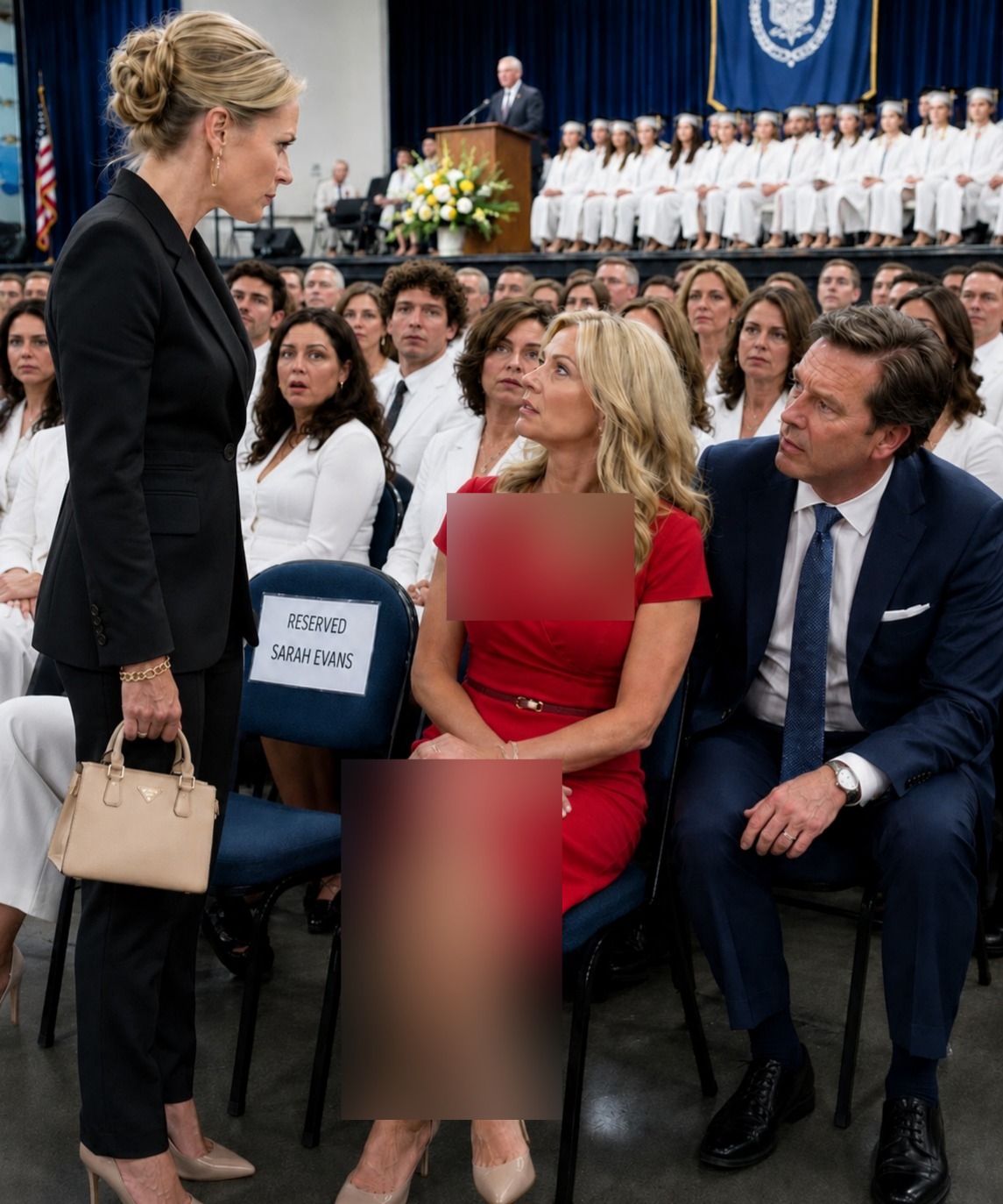 De nieuwe vrouw van mijn ex nam mijn plaats in tijdens de diploma-uitreiking, totdat mijn zoon het podium betrad en het bewijs onthulde dat iedereen de mond snoerde.