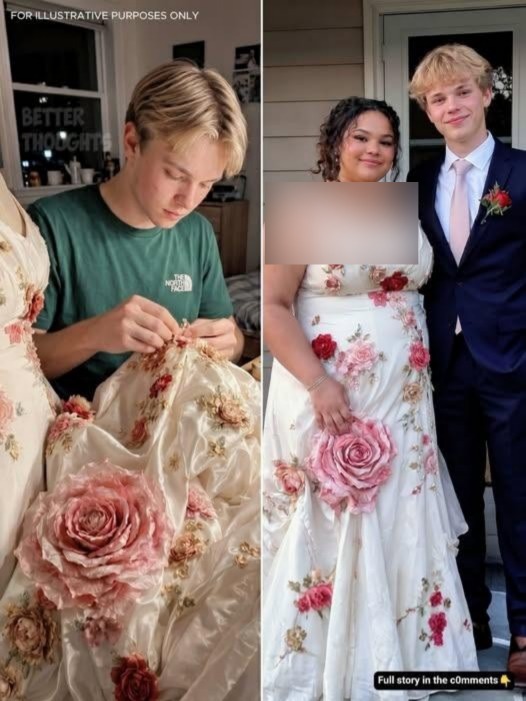 Mijn dochter kreeg te horen dat ze “te dik” was voor de galajurk die ze zo mooi vond – toen maakte haar beste vriendin een nieuwe jurk met een geheim erin.