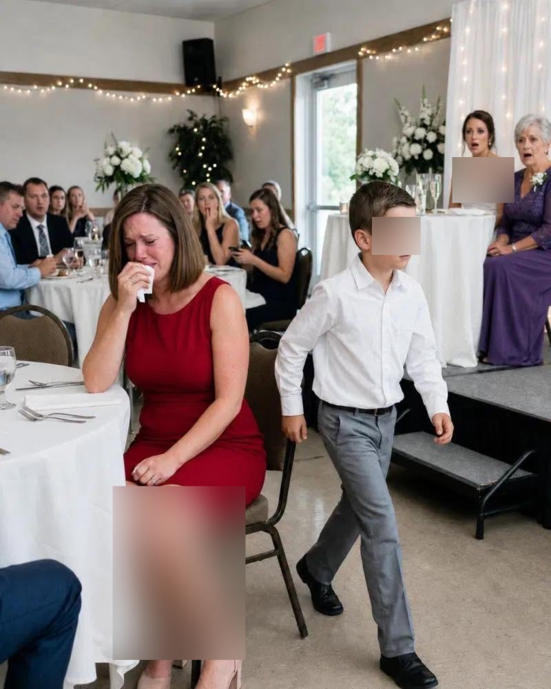 Ik zat stokstijf stil terwijl de hele bruiloftsreceptie in lachen uitbarstte. De bruid van mijn broer had me net een trieste alleenstaande moeder genoemd, en mijn eigen moeder voegde eraan toe dat ik leek op een afgeprijsd artikel met een afgescheurd prijskaartje.