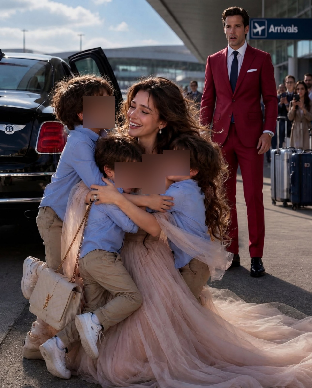 “Mijn ex-man, een miljardair, zat naast me in het vliegtuig, puur om me te vernederen – waarna drie kleine jongens uit een Bentley renden en me ‘mama’ noemden.”
