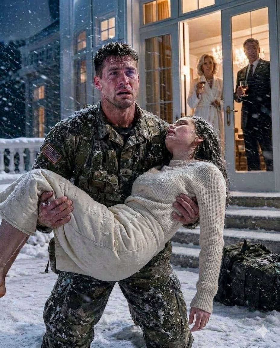 Na achttien maanden in het buitenland te hebben doorgebracht, kwam ik midden in een sneeuwstorm thuis en verwachtte warmte, maar trof mijn vrouw ineengedoken op de bevroren veranda aan, met onze baby in haar armen. “Je ouders zeiden dat we geen gezin meer waren.”