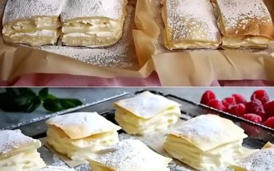Ik gebruik 4 ingrediënten om vanillepudding met bladerdeeg te maken.