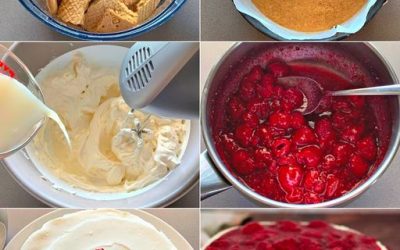 Superromige cheesecake met 800 g roomkaas, 30 minuten laten afkoelen.